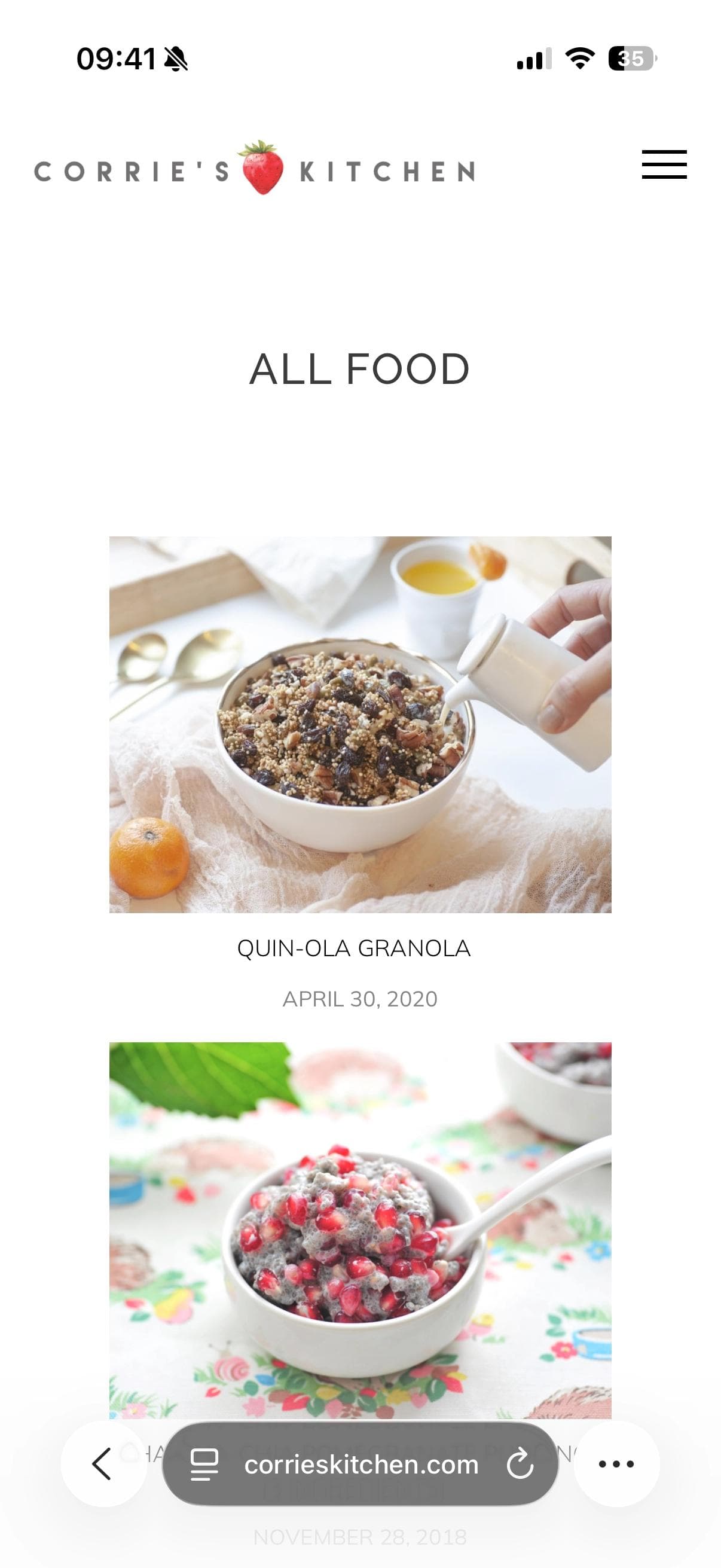 Corrie's Kitchen mobile screenshot