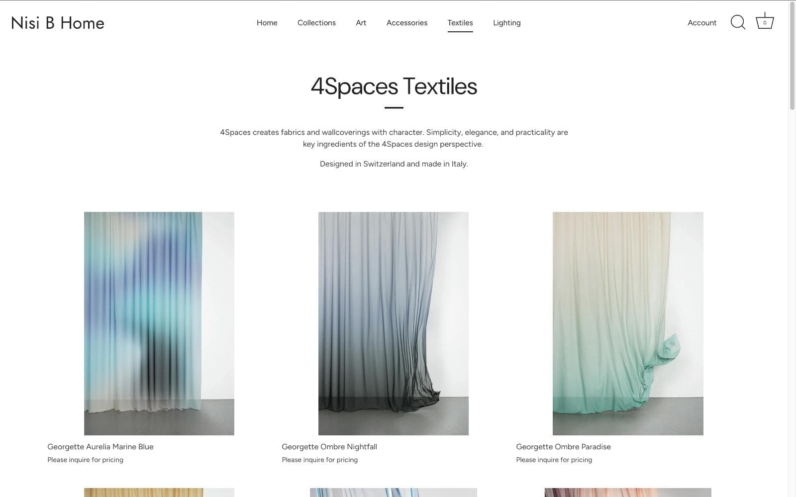 Nisi B Home desktop screenshot