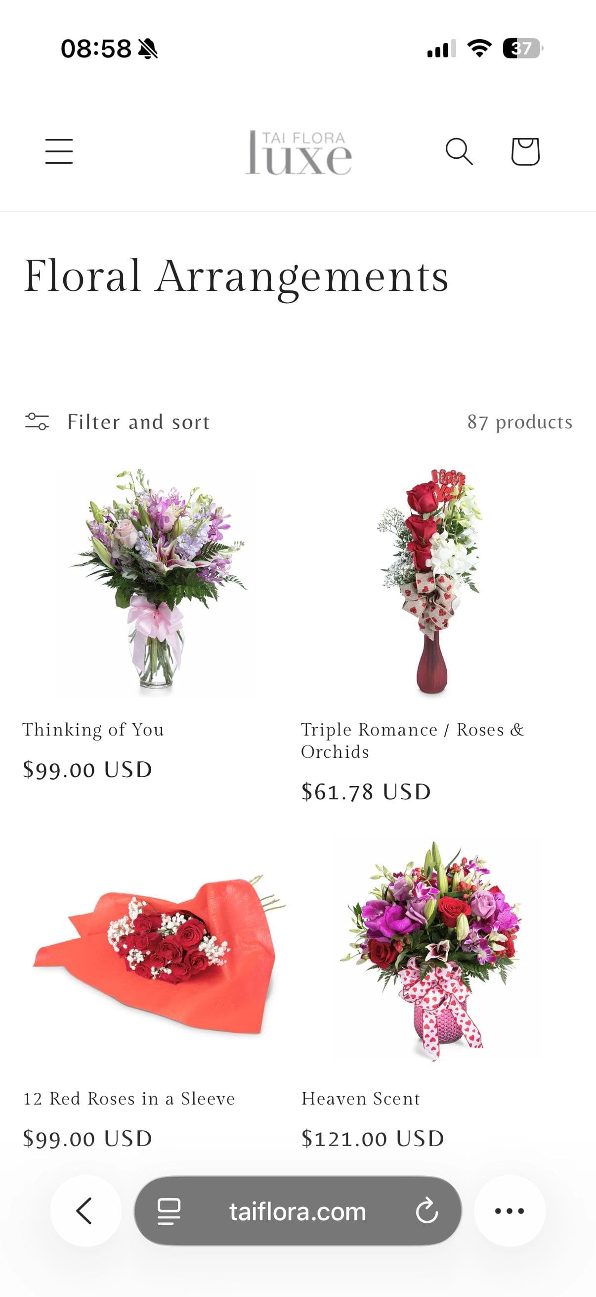 Taiflora mobile screenshot